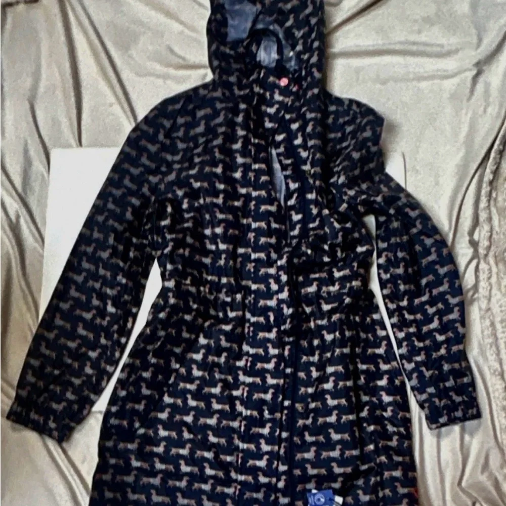 Joules Navy women’s Raincoat with Dog Pattern Daschunds- weenie dog -adjustable - Picture 10 of 12